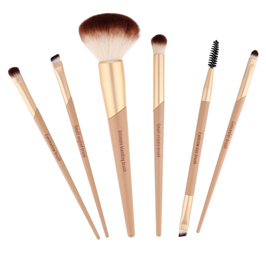 Walmart 6 Piece Foundation Makeup & Cosmetic Brush Set, Gold