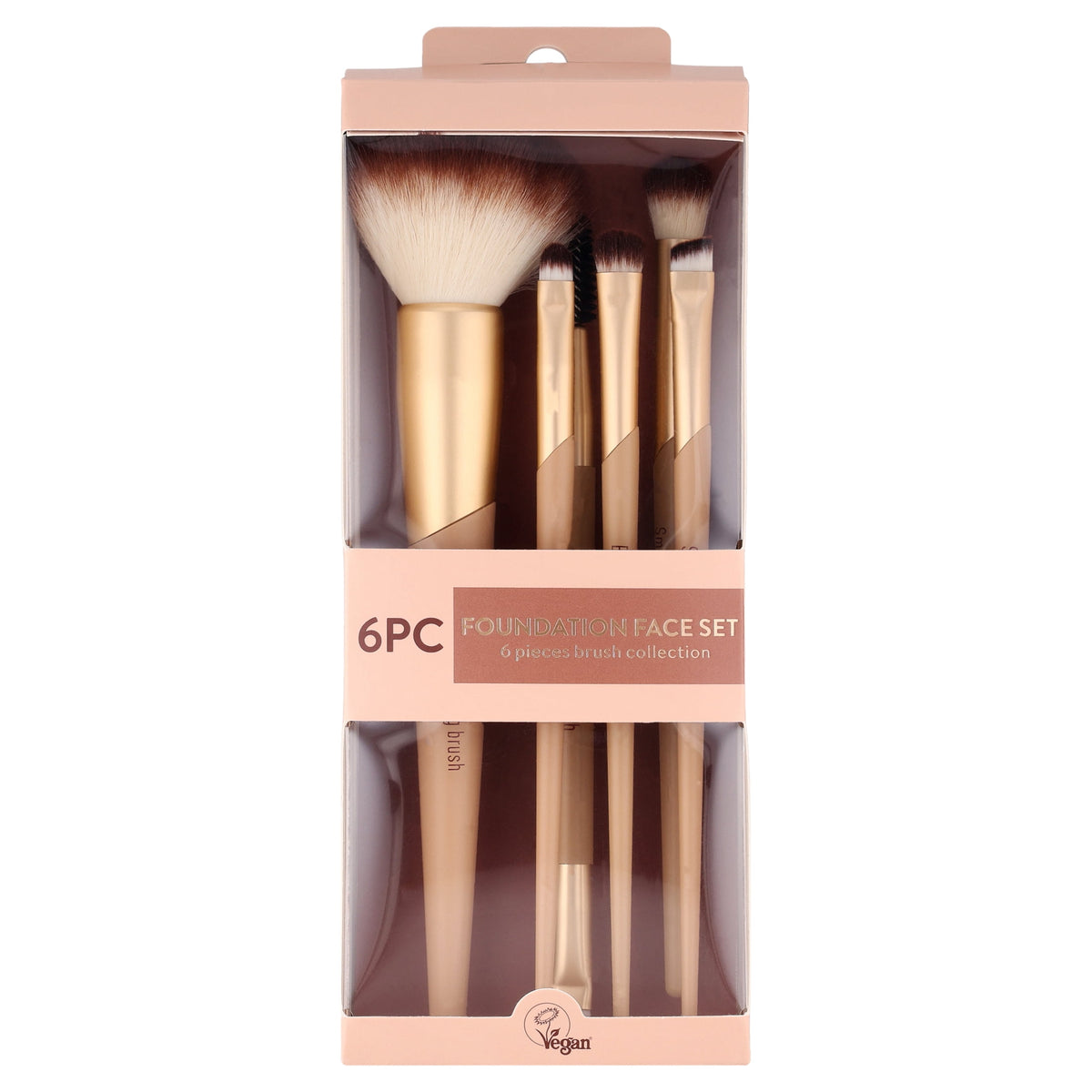 Walmart 6 Piece Foundation Makeup & Cosmetic Brush Set, Gold